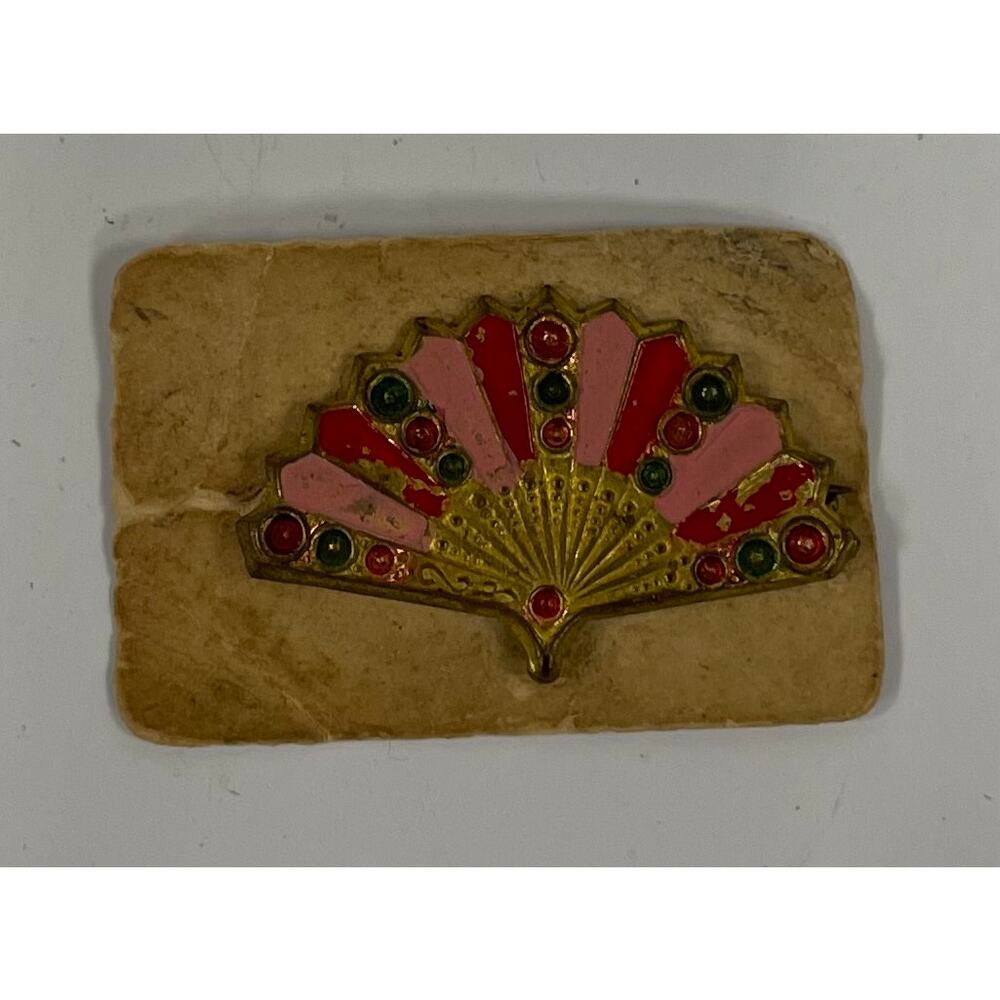 Vintage Multicolored Fan Brooch/Pin. WA409